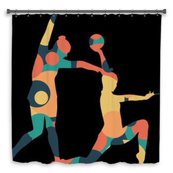 Gymnast Woman Silhouette With  Custom Size Shower Curtain
