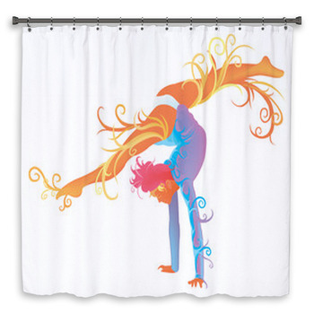 Gymnastic Performer With Abstract And Shower Curtain