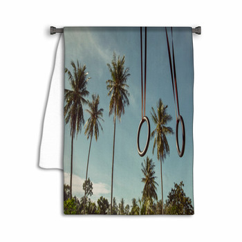 Gymnastic Rings Outdoor On Palm Trees Background Towel
