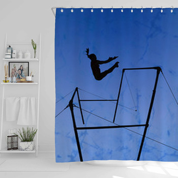 Gymnastic Silhouette Shower Curtain
