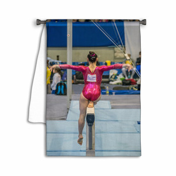 Gymnastics Gymnast Doing A Exercise On The Balance  Towel