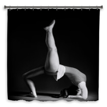 Gymnastics Pose Black And White Shower Curtain