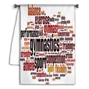Gymnastics Word Cloud Concept. Vector Illustration Towel