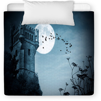 Halloween Castillo Con Luna Noche Toddler Comforter