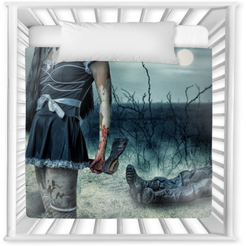 Halloween Horror Concept Baby Crib Comforter