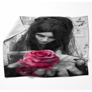 Halloween Misterious Dressed Gothic Woven Throw Blanket