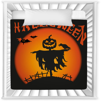 Halloween Scarecrow Baby Crib Comforter
