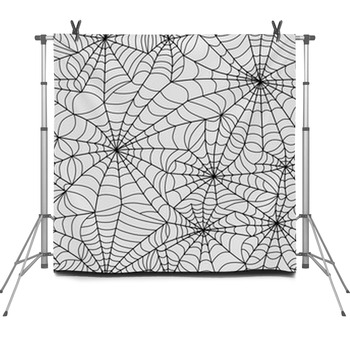 Halloween Seamless Background With Web Fleece Backdrop