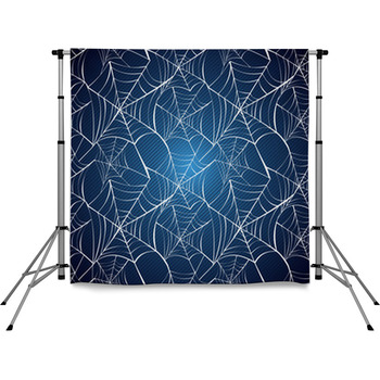 Halloween Spider Web Seamless Pole Pocket Backdrop