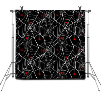 Halloween Spider Webs Seamless Pattern Fleece Backdrop