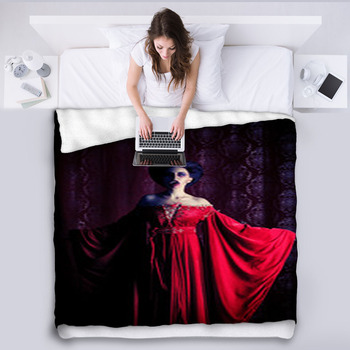Halloween Woman Fleece Blanket