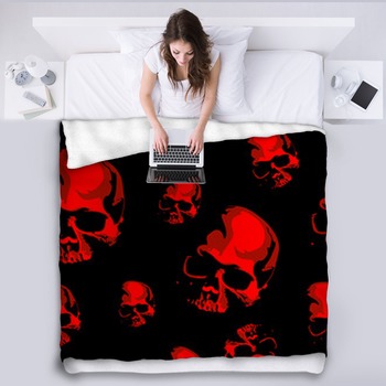 Haloween Scary Seamless Vector Background  Fleece Blanket