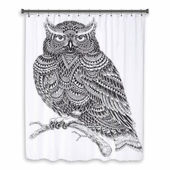 Hand Drawn Abstract Pattern Custom Size Shower Curtain