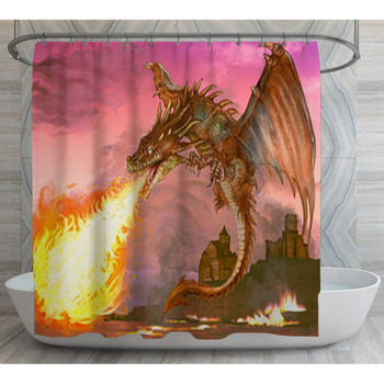 Hand Drawn Dragon Shower Curtain