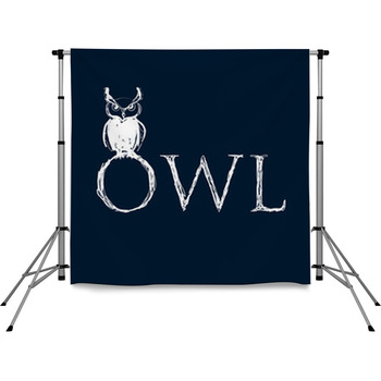 Hand Drawn Owl Pole Pocket Backdrop