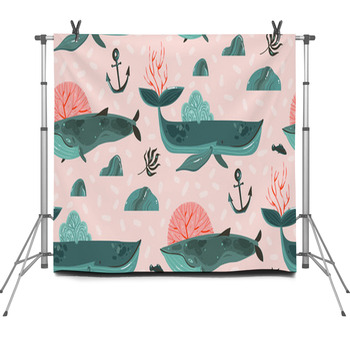 Hand Drawn Vector Abstract Cartoon Fleece Backdrop