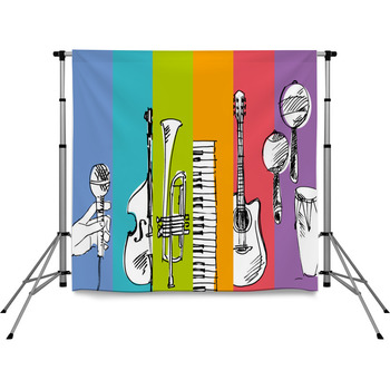 Hand Drawn Vector Simple Sketch Of  Pole Pocket Backdrop