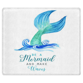 Hand Drawn Watercolor Beautiful Mermaid Area Rug