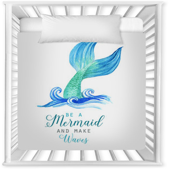 Hand Drawn Watercolor Beautiful Baby Crib Comforter