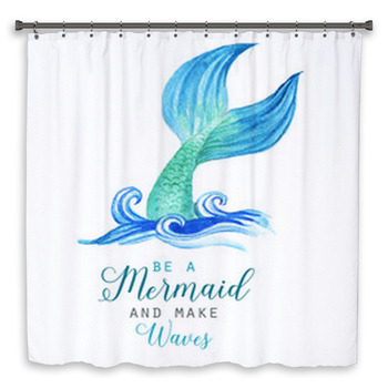 Hand Drawn Watercolor Custom Size Shower Curtain