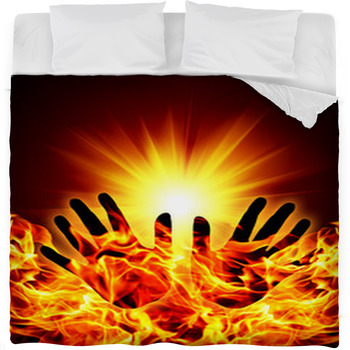 Hand Silhouette Fleece Bed Blanket