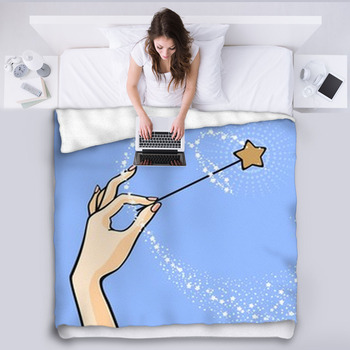 Hand With A Magic Wand Fleece Blanket
