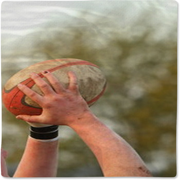Hands Holding A Rugby Ball Baby Blanket