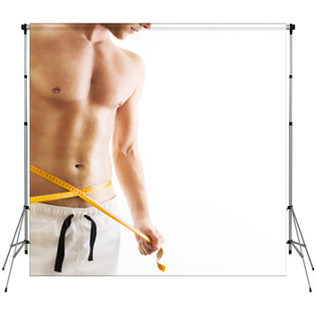 Hansome Young Man With Measuring Tape Fleece Backdrop