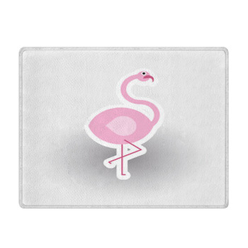 Happy Flamingo Cartoon Character Bath Mat