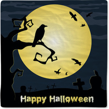 Happy Halloween Poster Vector Illustration Baby Blanket