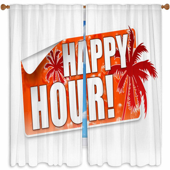 Happy Hour Button Icon Custom Size Window Curtain