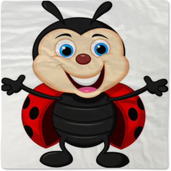 Happy Ladybug Cartoon Baby Blanket