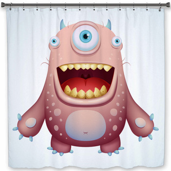 Happy Monster Custom Size Shower Curtain