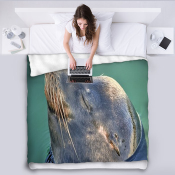 Happy Seal Fleece Blanket