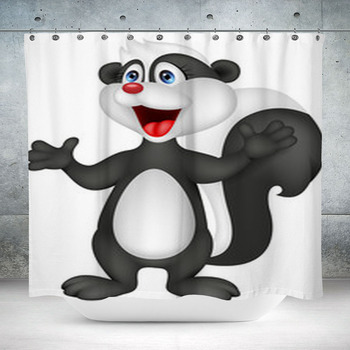 Happy Skunk Cartoon Custom Size Shower Curtain