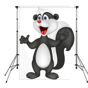 Happy Skunk Cartoon Pole Pocket Backdrop