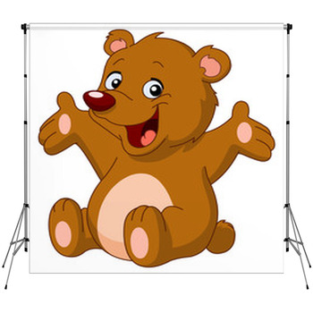 Happy Teddy Bear Fleece Backdrop