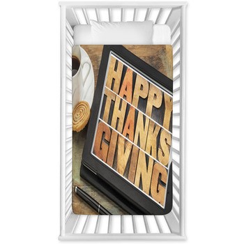Happy Thanksgiving On Digital Tablet Baby Crib Comforter