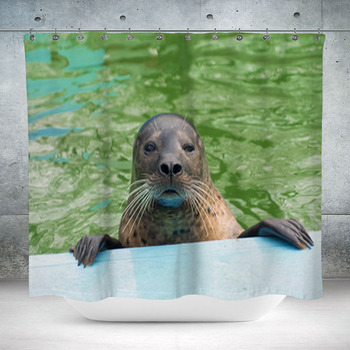 Harbor Seal (Phoca Vitulina) Custom Size Shower Curtain
