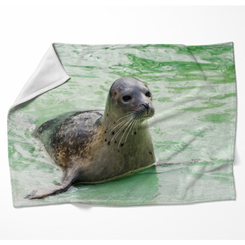 Harbor Seal (Phoca Vitulina) Woven Throw Blanket