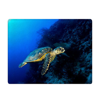 Hawksbill Turtle In Deep Blue, Red Sea, Egypt. Bath Mat