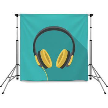 Headphones Dj Computer Music Beats  Pole Pocket Backdrop