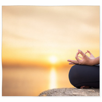 Healthy Woman Doing Yoga Custom Size Floor Mat