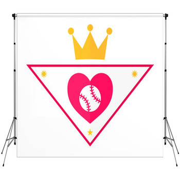 Heart Baseball Ace Icon Custom Size Backdrop