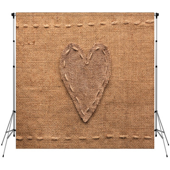 Heart Made Of Burlap  Lies On A Custom Size Backdrop