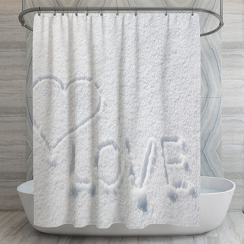 Heart On The Snow Shower Curtain