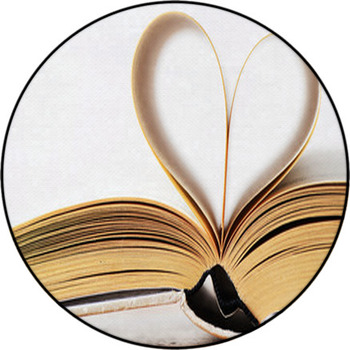 Heart Shaped Book Round Rug
