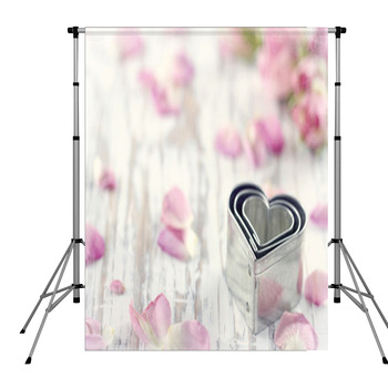 Heart Shaped Cookie Cutters On Pole Pocket Backdrop