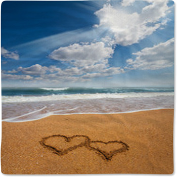 Hearts Drawn On The Sand Of A Beach Baby Blanket