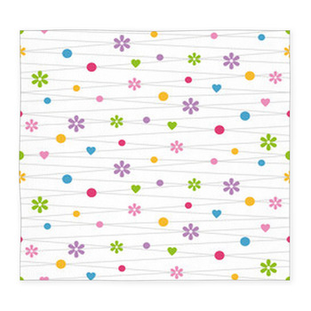 Hearts Flowers And Dots Pattern Custom Size Floor Mat